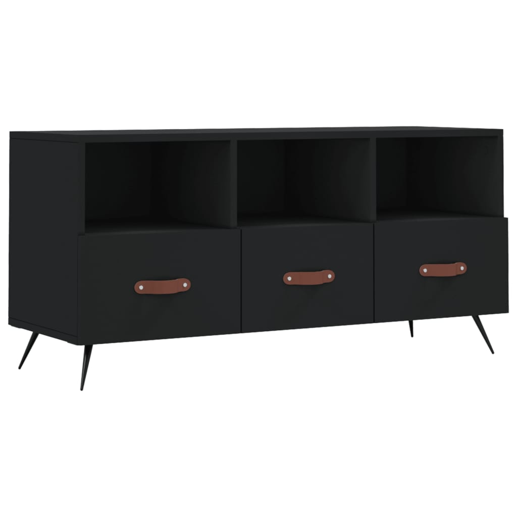 TV-skab Sort 102x36x50 cm Træ Materiale