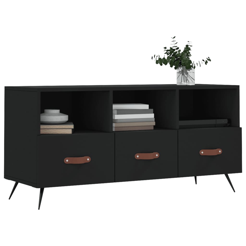 TV-skab Sort 102x36x50 cm Træ Materiale