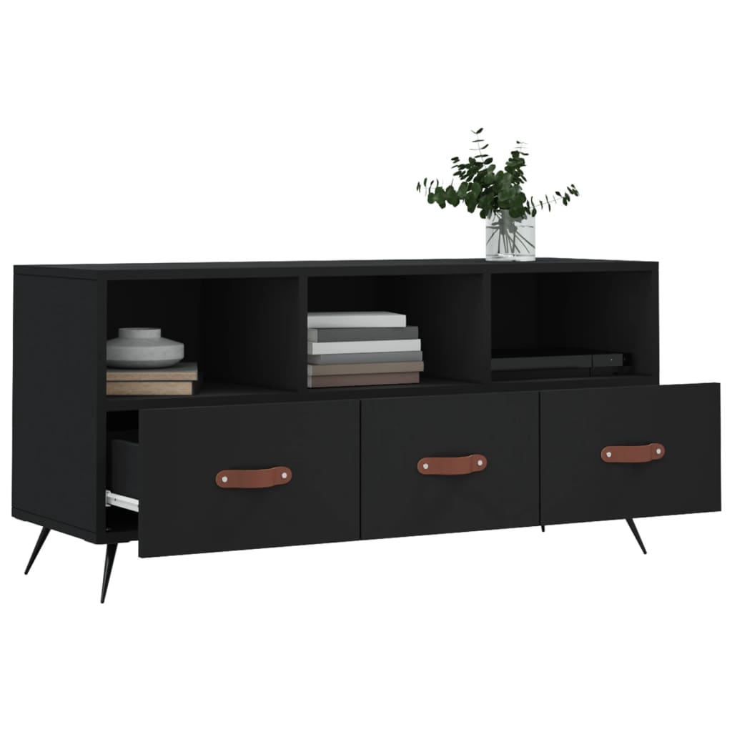 TV-skab Sort 102x36x50 cm Træ Materiale