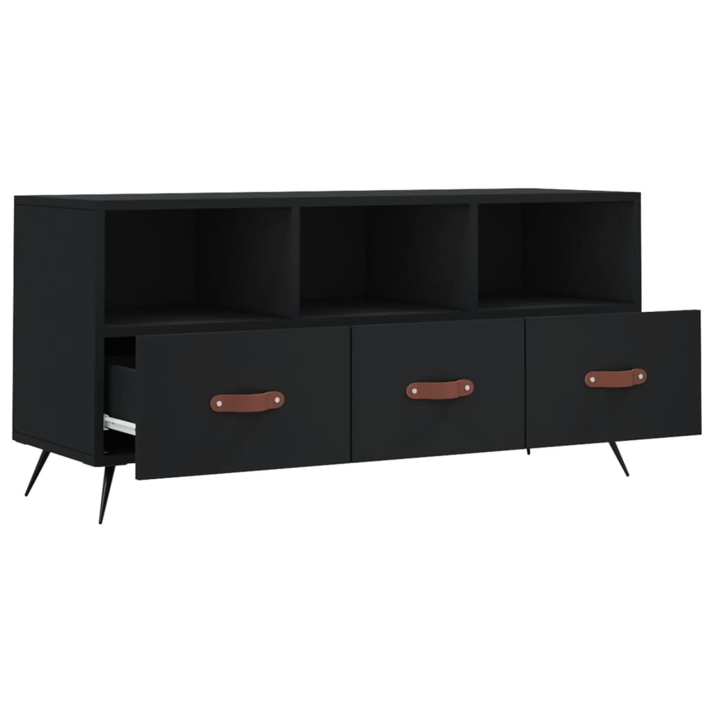 TV-skab Sort 102x36x50 cm Træ Materiale
