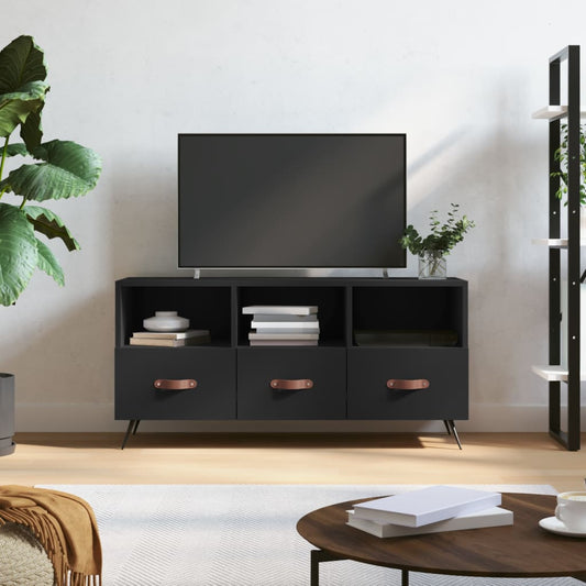 TV-skab Sort 102x36x50 cm Træ Materiale