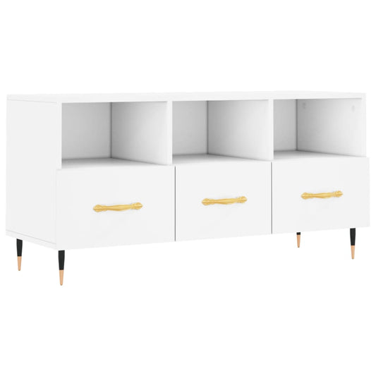 TV-skab Hvid 102x36x50 cm Træ Materiale