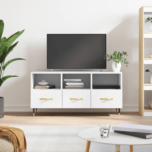 TV-skab Hvid 102x36x50 cm Træ Materiale