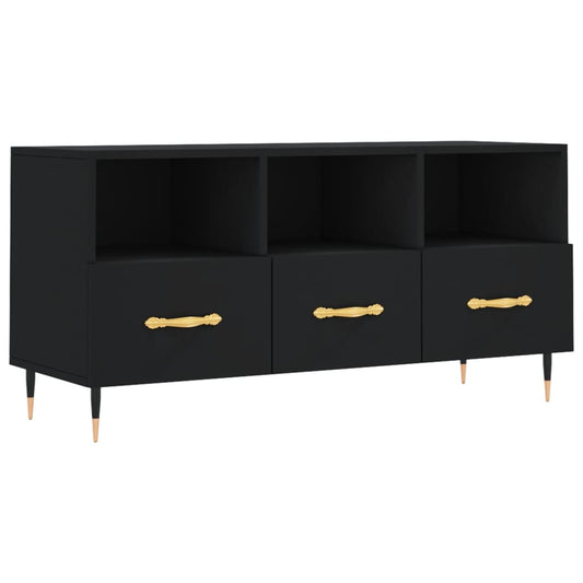 TV-skab Sort 102x36x50 cm Træ Materiale