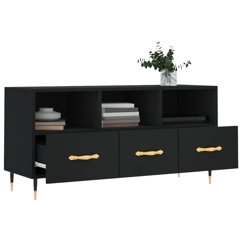 TV-skab Sort 102x36x50 cm Træ Materiale