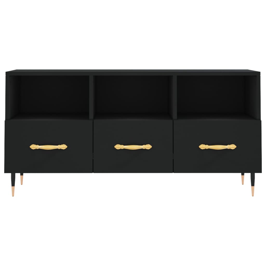 TV-skab Sort 102x36x50 cm Træ Materiale
