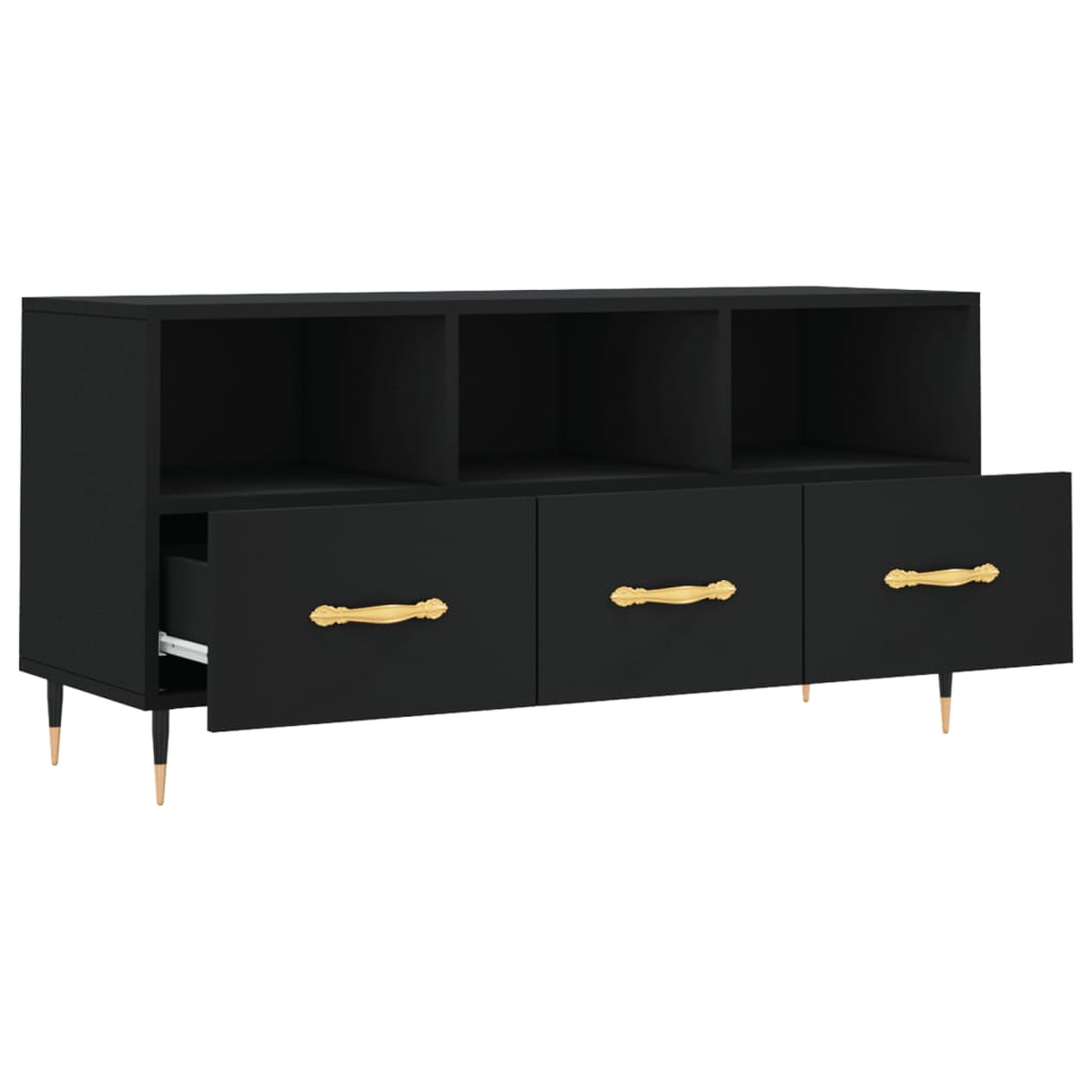 TV-skab Sort 102x36x50 cm Træ Materiale