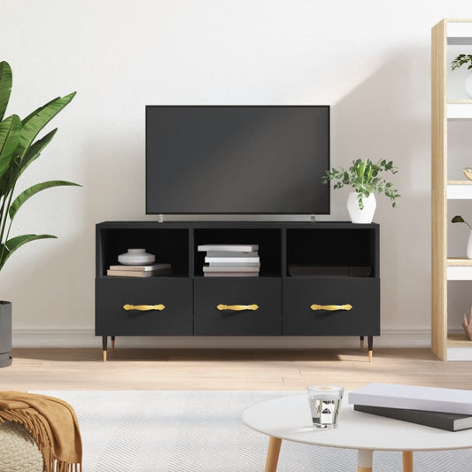 TV-skab Sort 102x36x50 cm Træ Materiale
