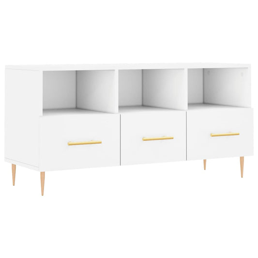 TV-skab Hvid 102x36x50 cm Træ Materiale