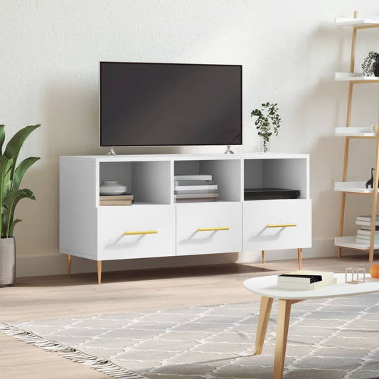 TV-skab Hvid 102x36x50 cm Træ Materiale