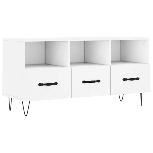 TV-skab Hvid 102x36x50 cm Træ Materiale