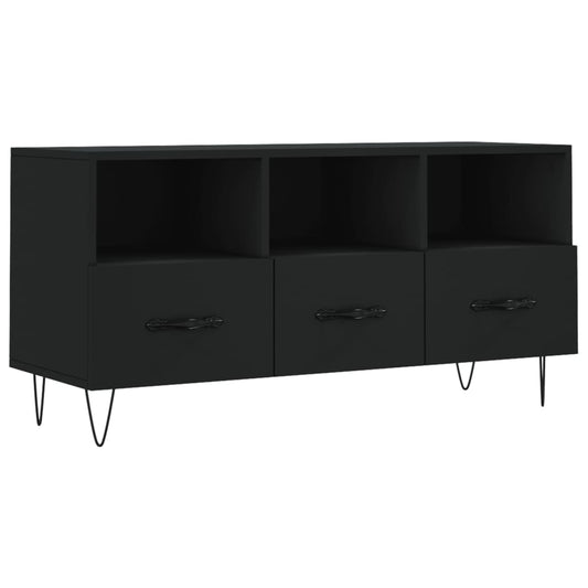 TV-skab Sort 102x36x50 cm Træ Materiale