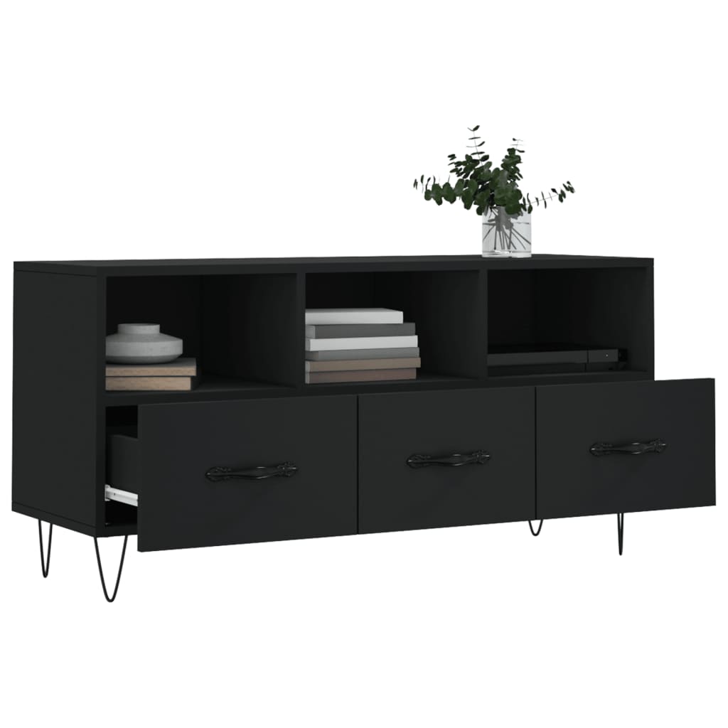 TV-skab Sort 102x36x50 cm Træ Materiale