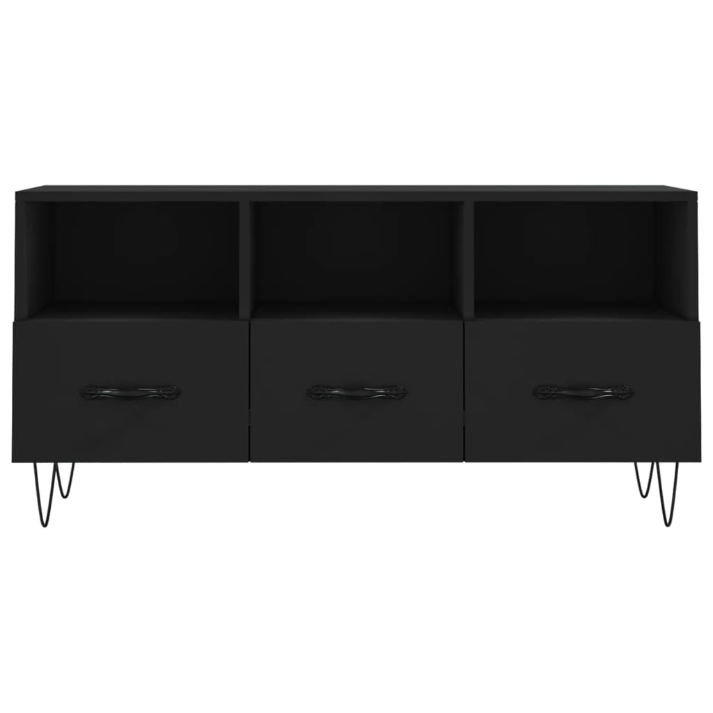 TV-skab Sort 102x36x50 cm Træ Materiale