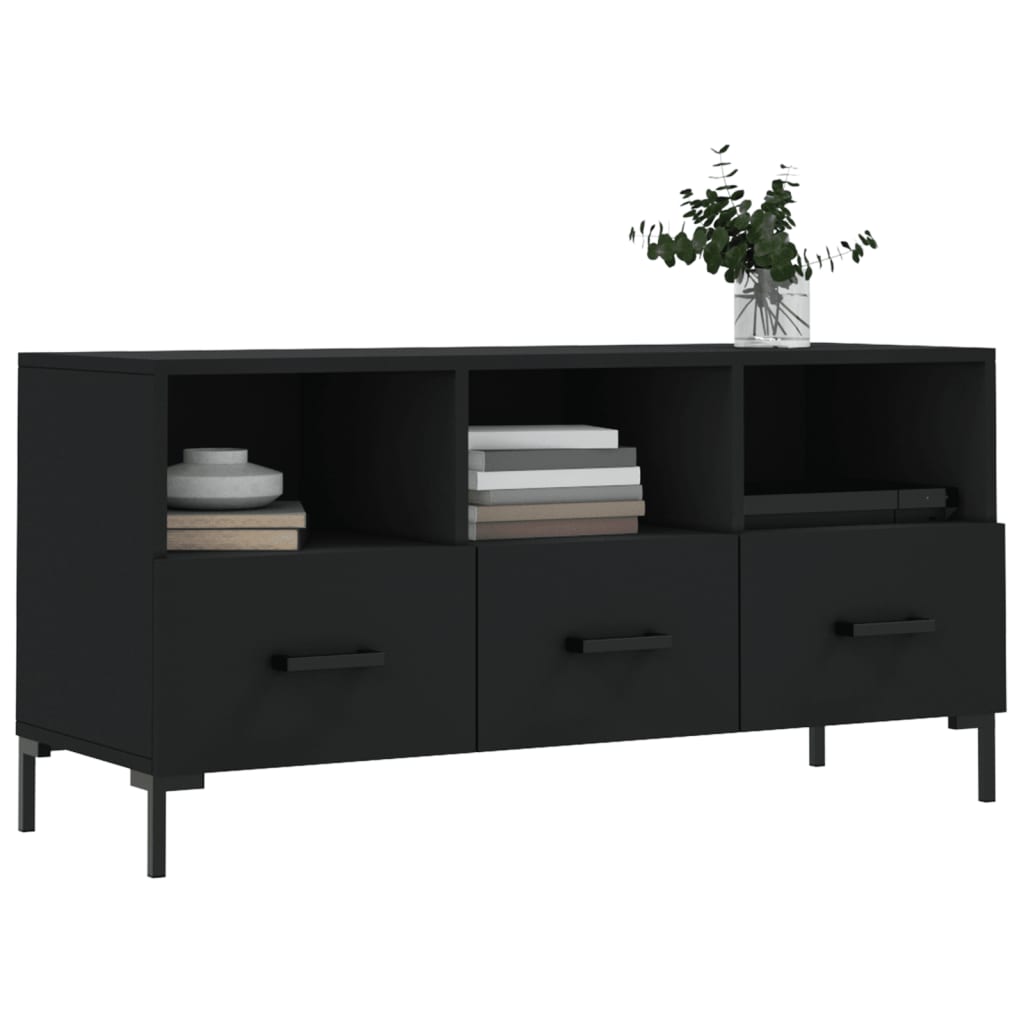 TV-skab Sort 102x36x50 cm Træ Materiale