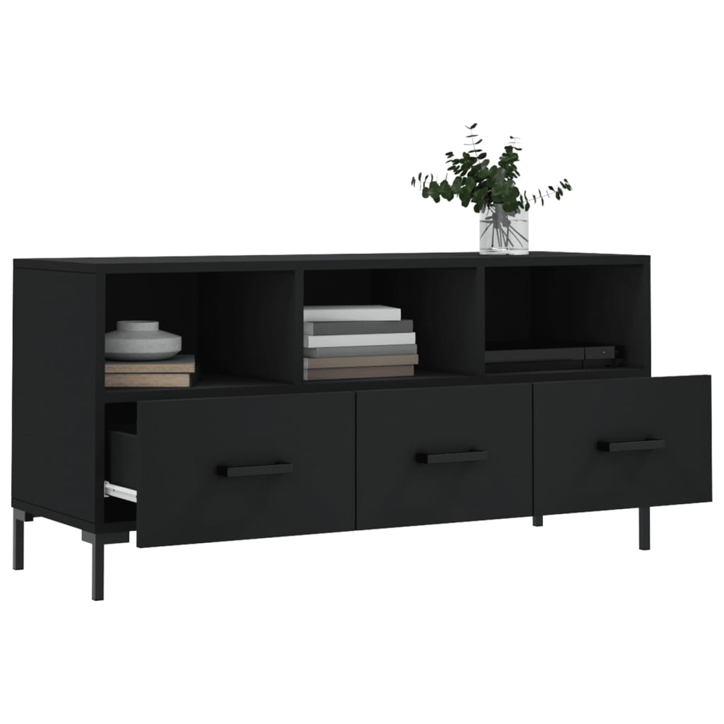 TV-skab Sort 102x36x50 cm Træ Materiale