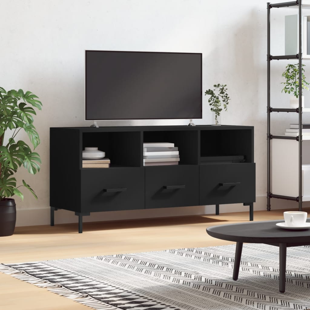 TV-skab Sort 102x36x50 cm Træ Materiale