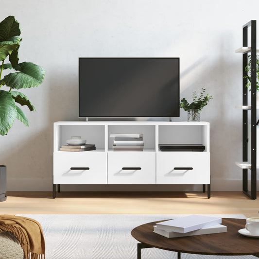 TV-skab Hvid 102x36x50 cm Træ Materiale
