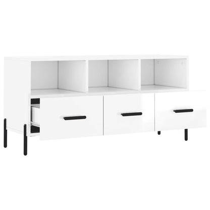 TV-Schrank Hochglanz-Weiß 102x36x50 cm Holzwerkstoff