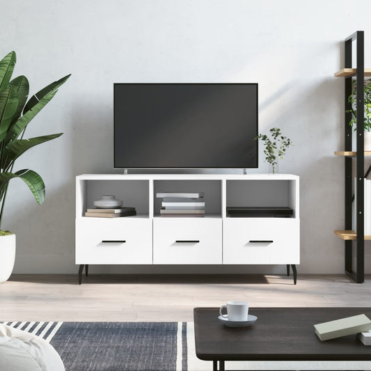 TV-skab Hvid 102x36x50 cm Træ Materiale