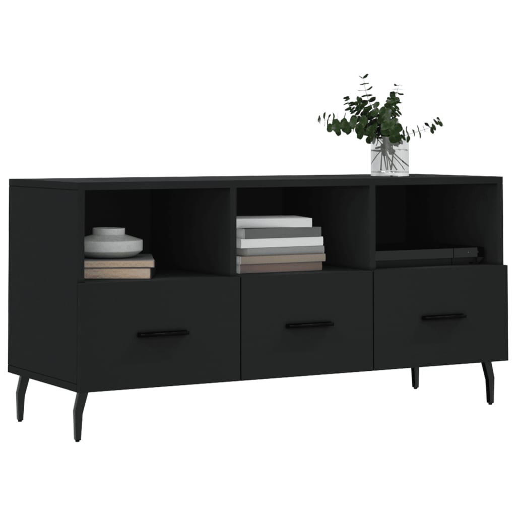 TV-skab Sort 102x36x50 cm Træ Materiale