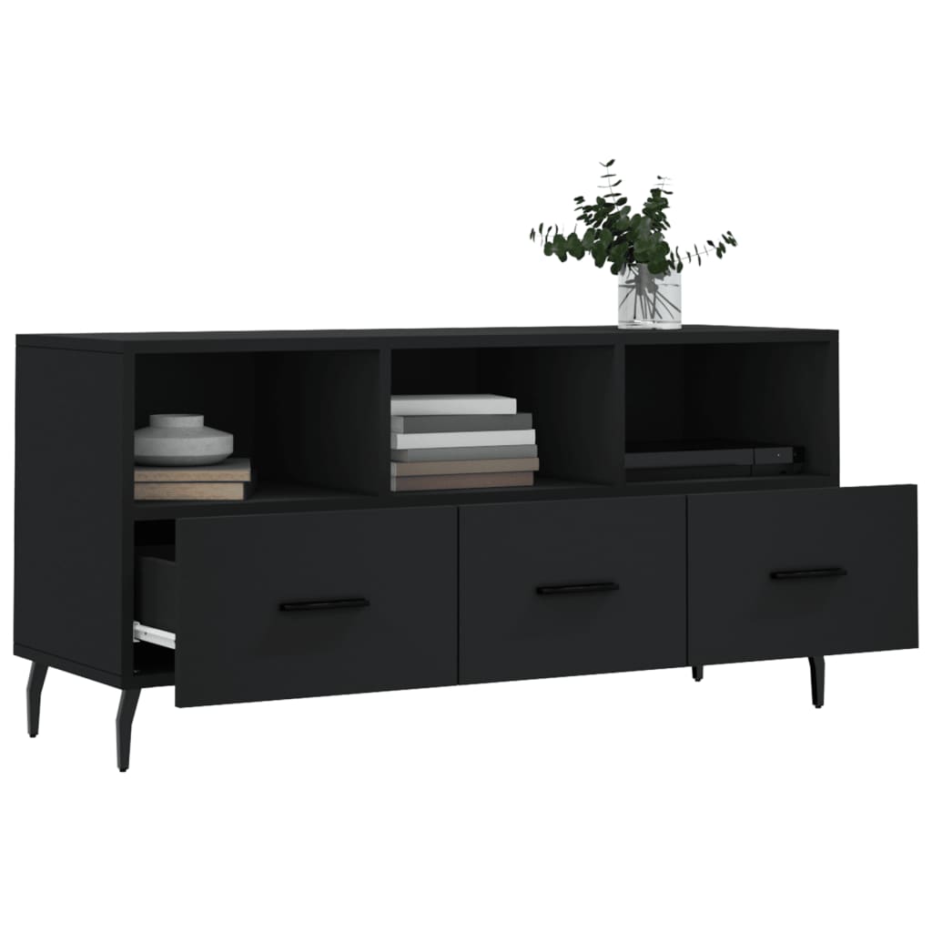TV-skab Sort 102x36x50 cm Træ Materiale