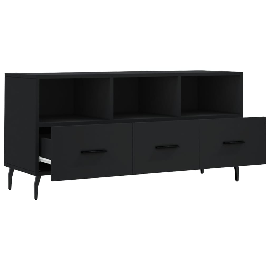 TV-skab Sort 102x36x50 cm Træ Materiale