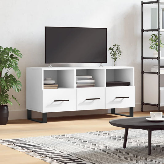 TV-skab Hvid 102x36x50 cm Træ Materiale