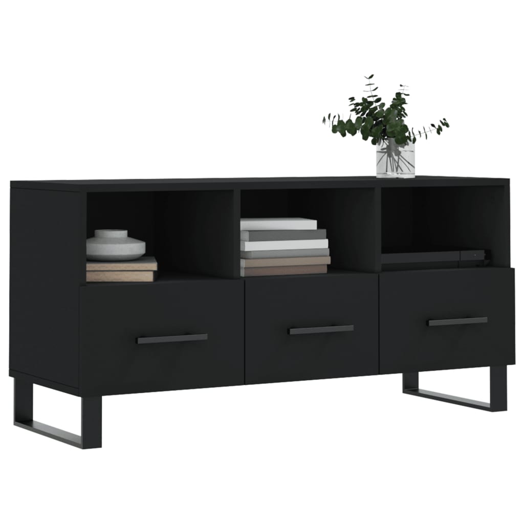 TV-skab Sort 102x36x50 cm Træ Materiale