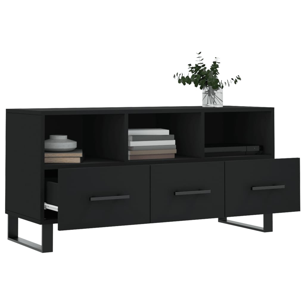 TV-skab Sort 102x36x50 cm Træ Materiale