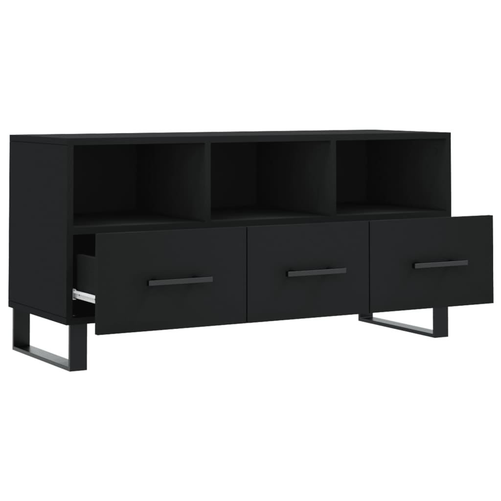 TV-skab Sort 102x36x50 cm Træ Materiale
