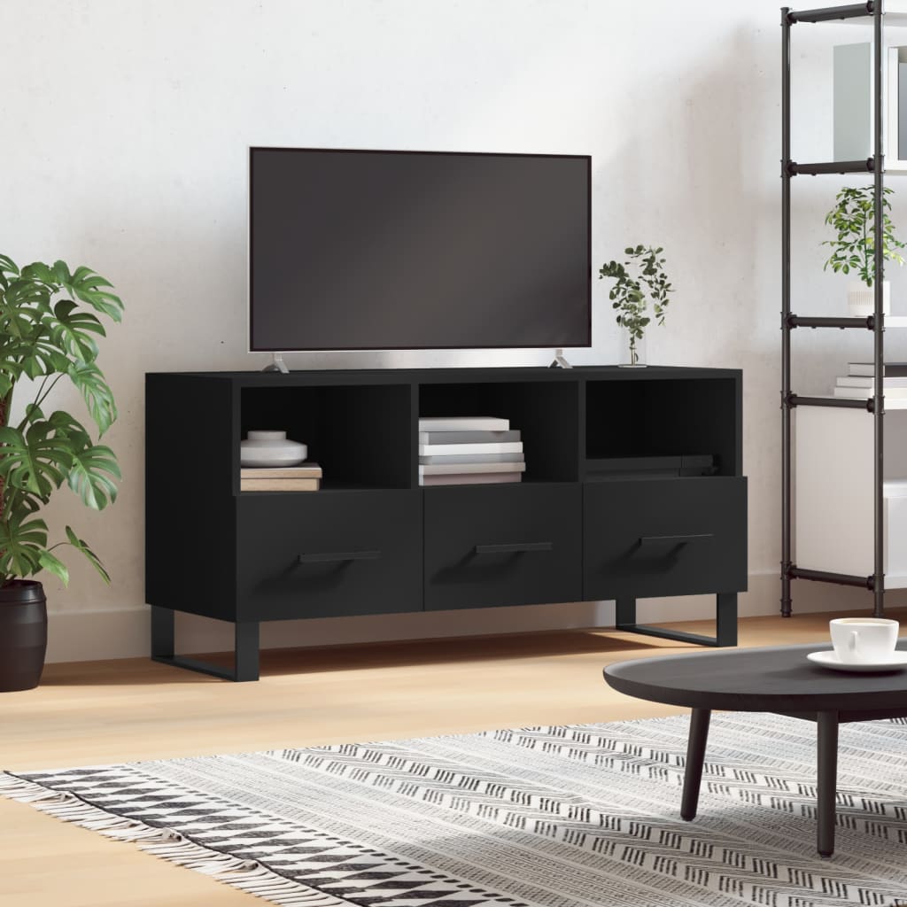 TV-skab Sort 102x36x50 cm Træ Materiale