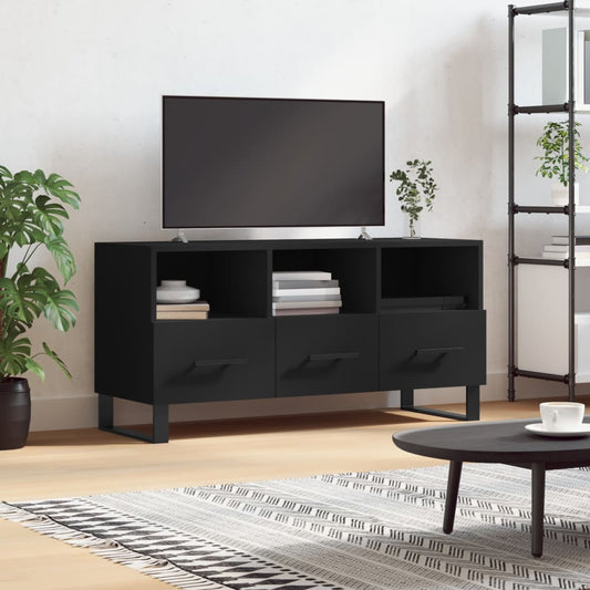 TV-skab Sort 102x36x50 cm Træ Materiale