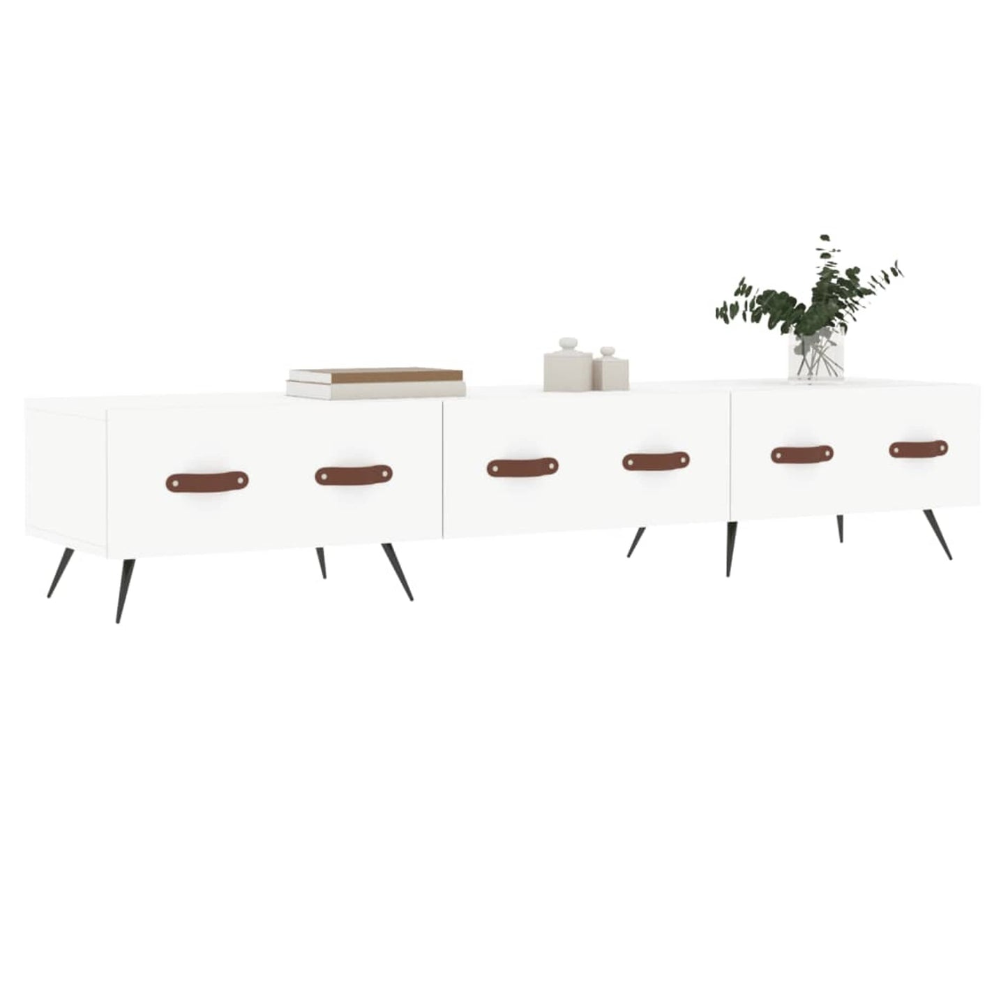 TV-skab Hvid 150x36x30 cm Træ Materiale