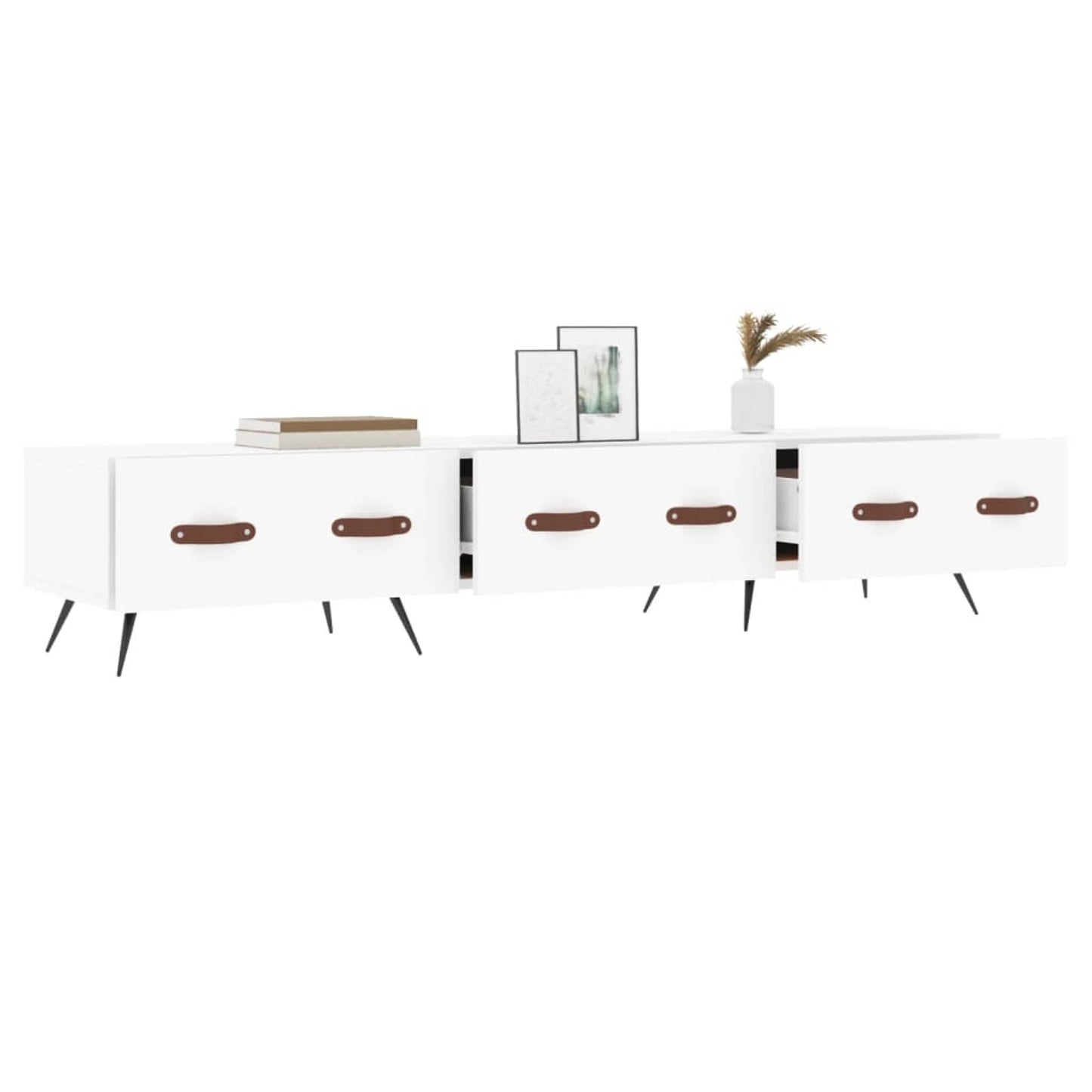 TV-skab Hvid 150x36x30 cm Træ Materiale
