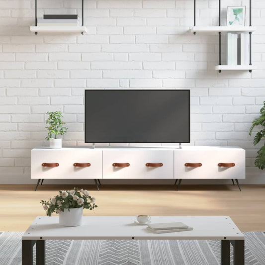 TV-skab Hvid 150x36x30 cm Træ Materiale
