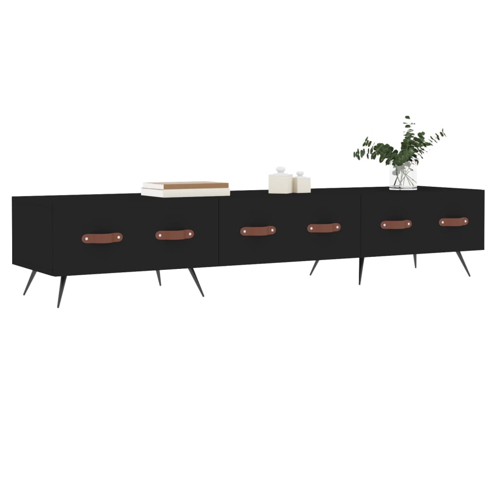 TV-skab Sort 150x36x30 cm Træ Materiale
