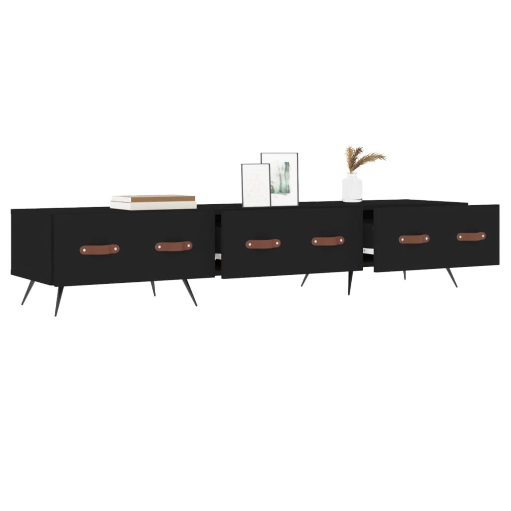 TV-skab Sort 150x36x30 cm Træ Materiale