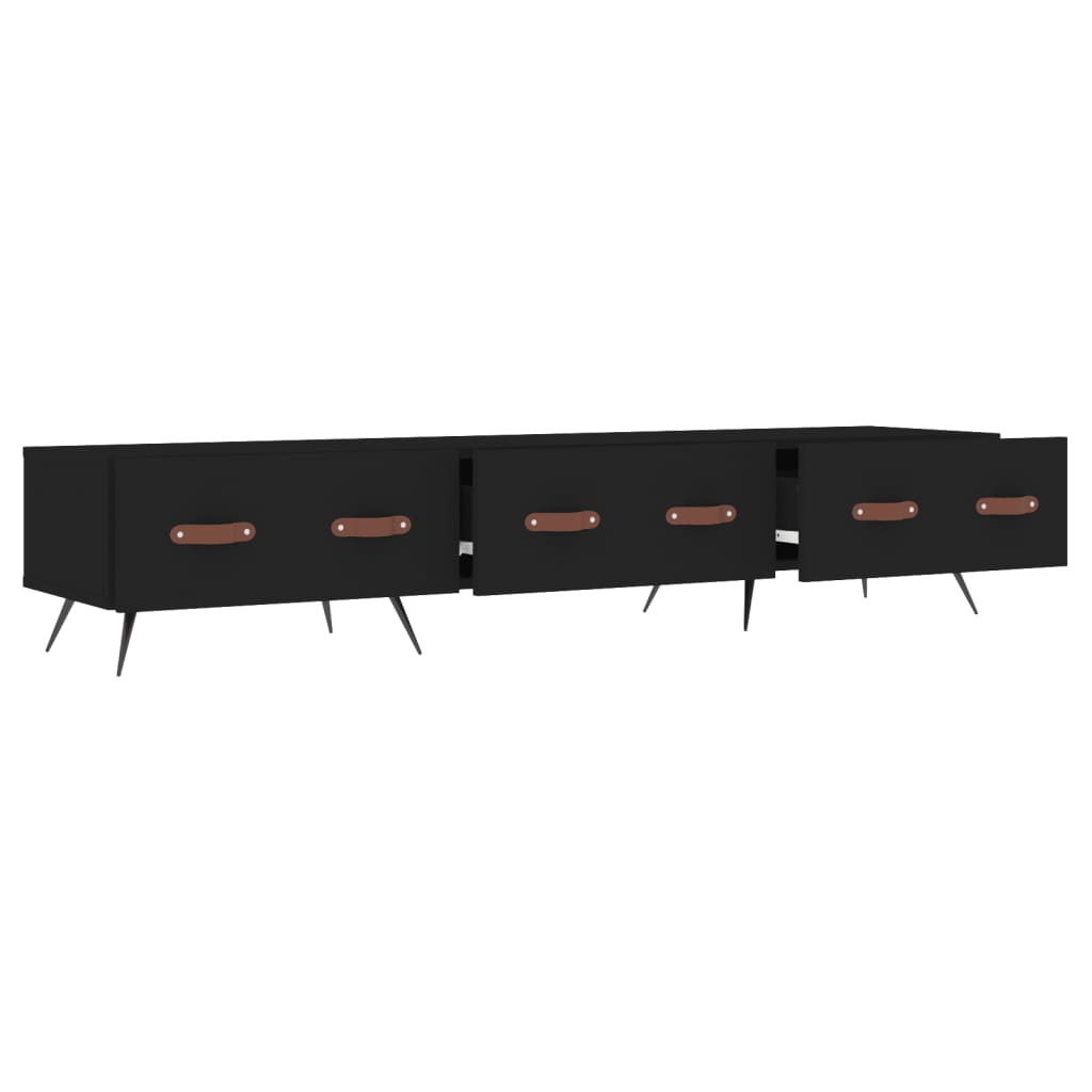 TV-skab Sort 150x36x30 cm Træ Materiale