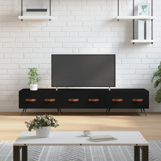 TV-skab Sort 150x36x30 cm Træ Materiale