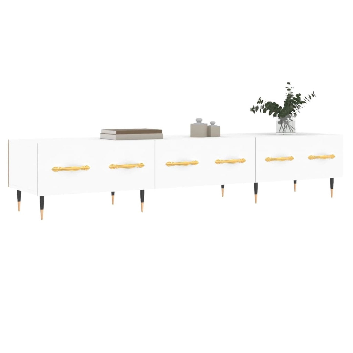 TV-skab Hvid 150x36x30 cm Træ Materiale