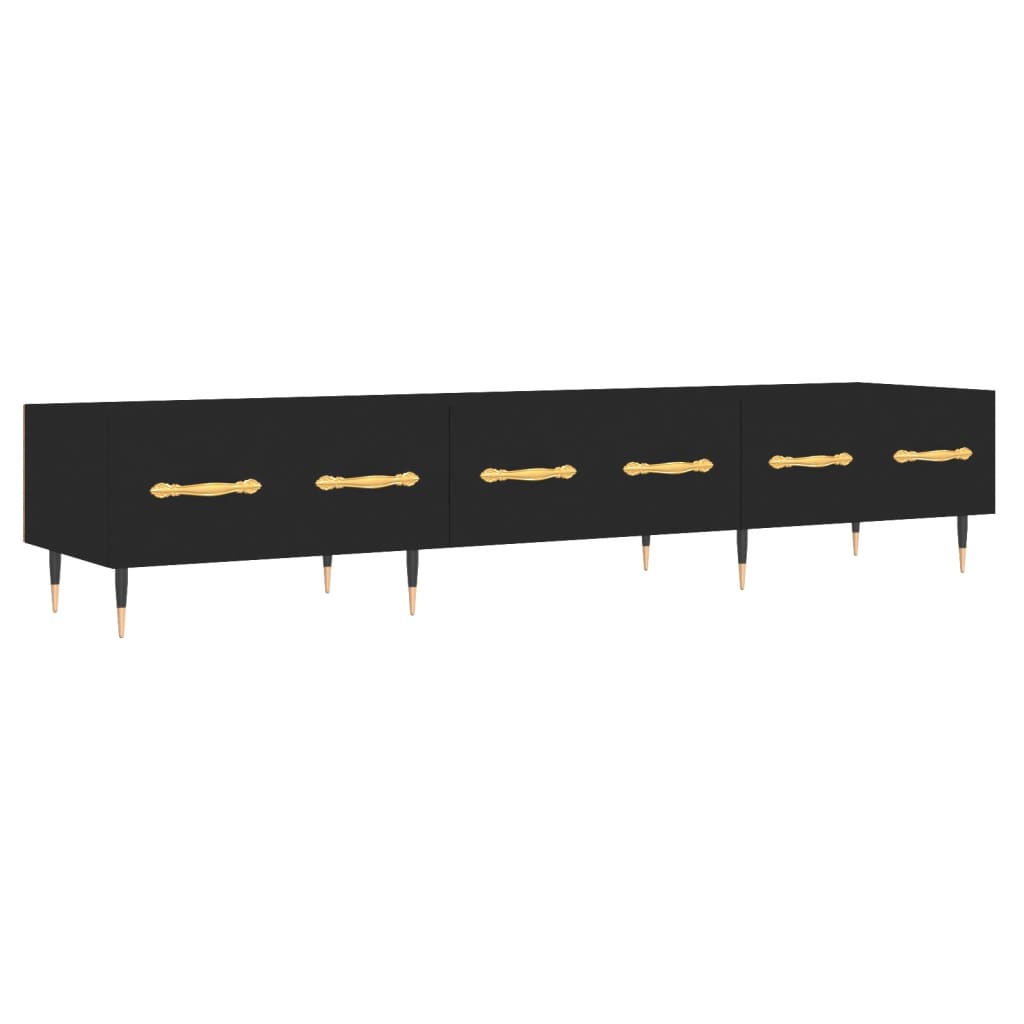 TV-skab Sort 150x36x30 cm Træ Materiale