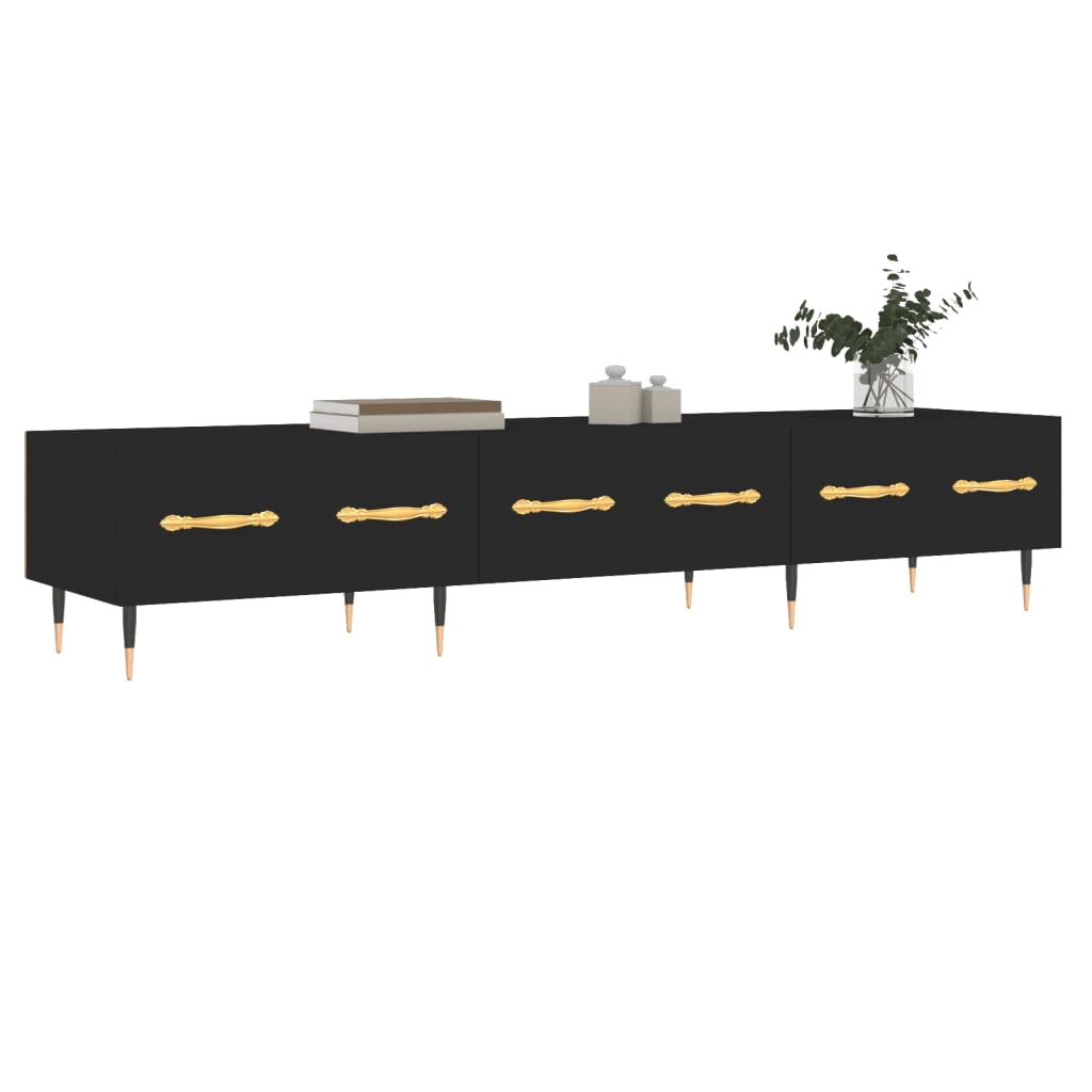 TV-skab Sort 150x36x30 cm Træ Materiale