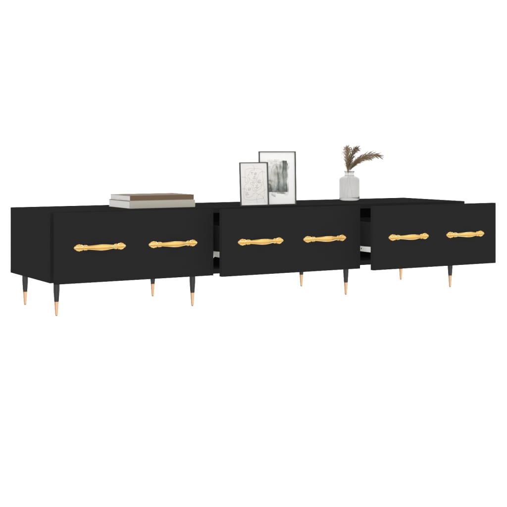 TV-skab Sort 150x36x30 cm Træ Materiale