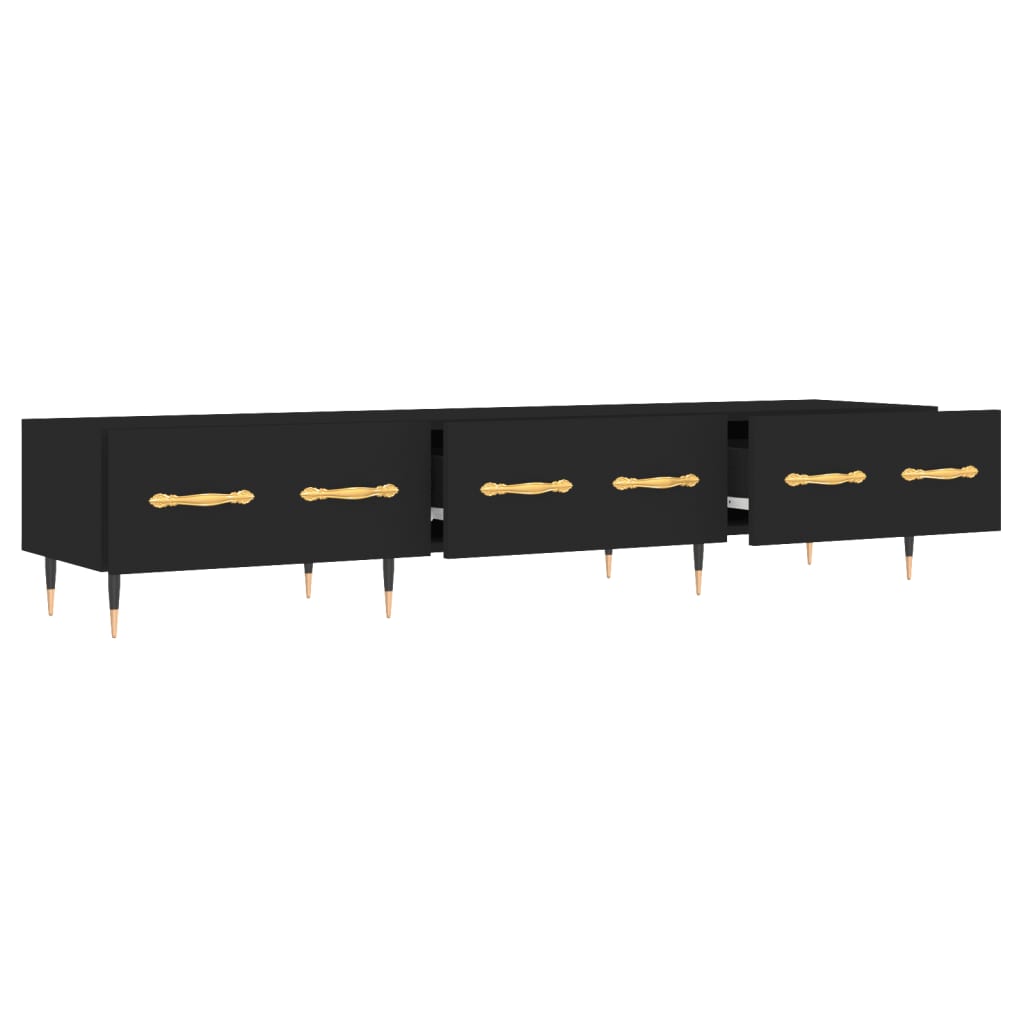 TV-skab Sort 150x36x30 cm Træ Materiale
