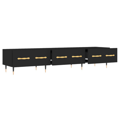 TV-skab Sort 150x36x30 cm Træ Materiale
