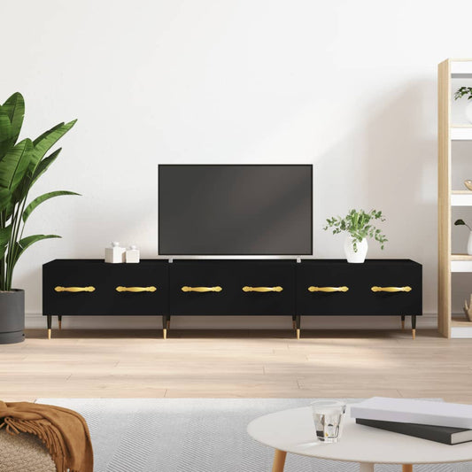 TV-skab Sort 150x36x30 cm Træ Materiale