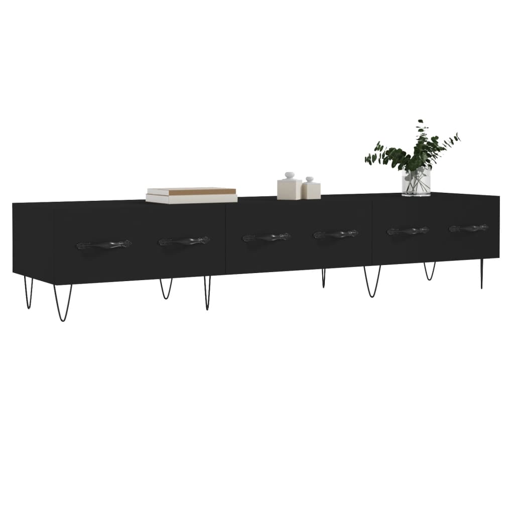 TV-skab Sort 150x36x30 cm Træ Materiale