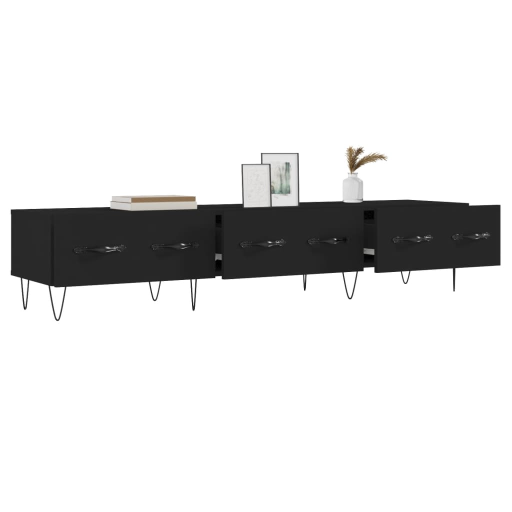 TV-skab Sort 150x36x30 cm Træ Materiale