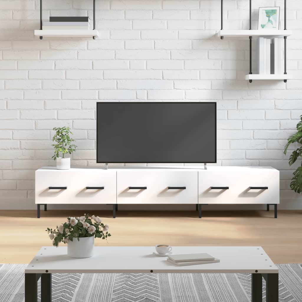 TV-skab Hvid 150x36x30 cm Træ Materiale